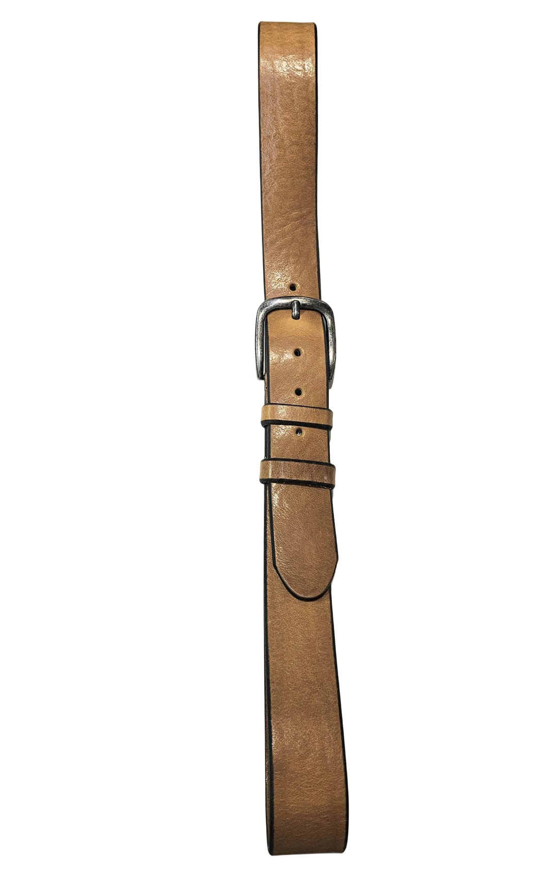 Cintura jeans Unisex in cuoio colore giallo ocra