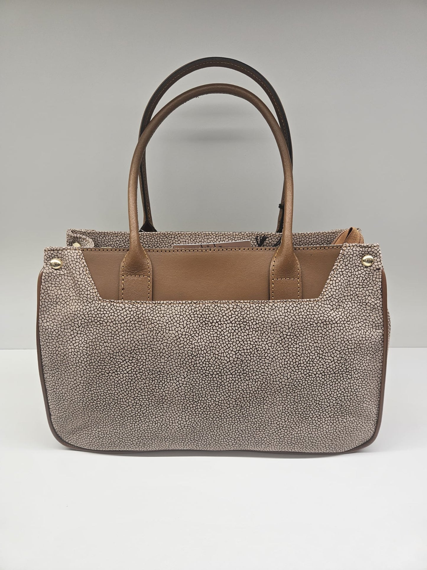 Borsa donna linea Simo in stampo tapiro con rifiniture in pelle di vitello