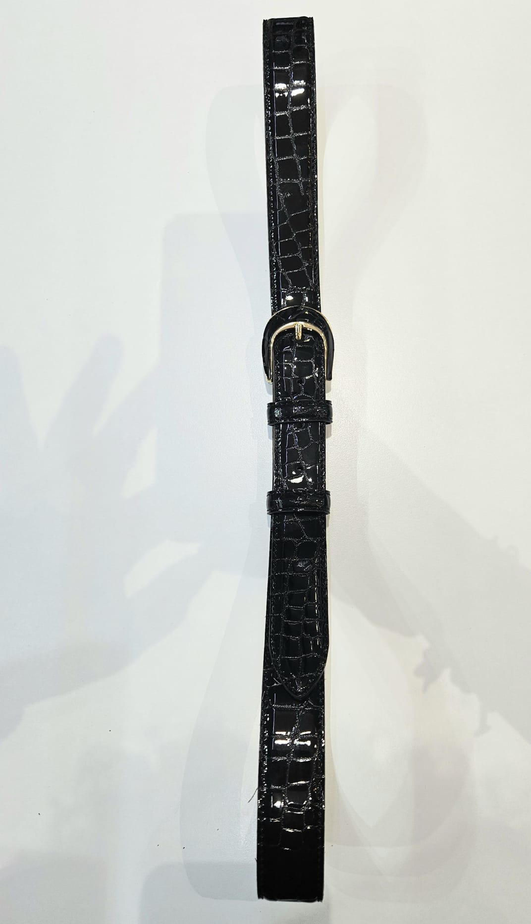 Cintura donna in stampo coccodrillo lucido