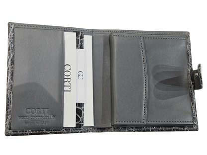 Portafoglio donna in vero coccodrillo.