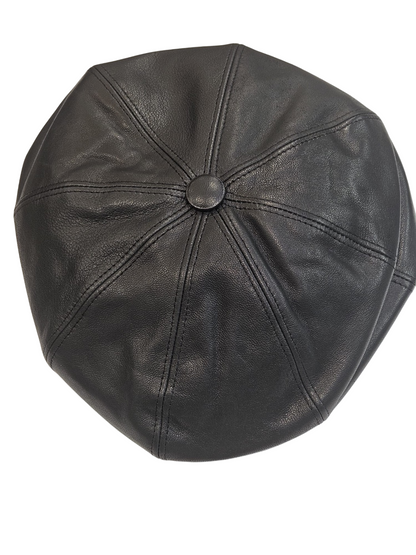 Cappello Galles Hat in pelle Nappa Nero e marrone taglia 58/59