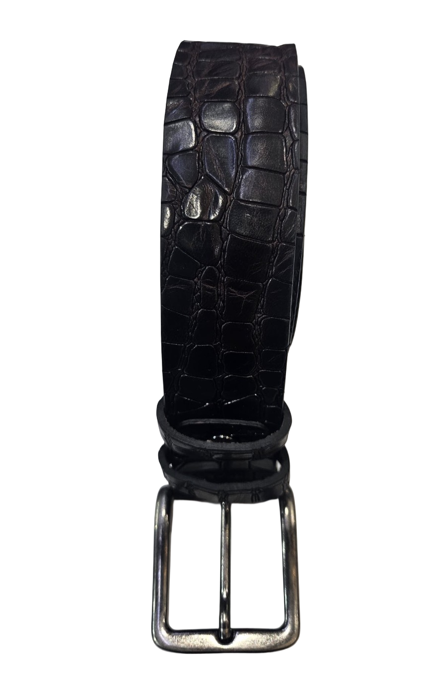 Cintura in vitello stampato cocco