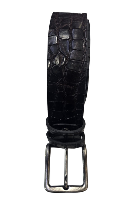 Cintura in vitello stampato cocco