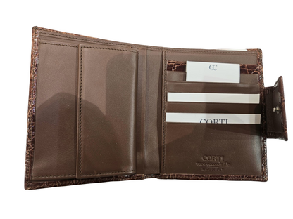 Portafoglio donna in vero coccodrillo.