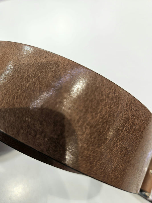 Cintura jeans donna in cuoio semi lucida