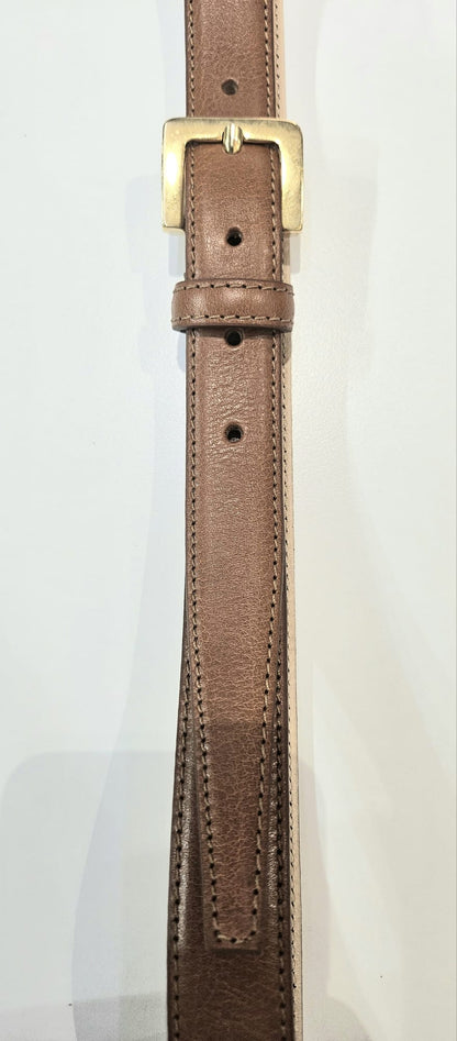 Cintura donna classica in pelle di vitello con fibbia oro cm 2.5