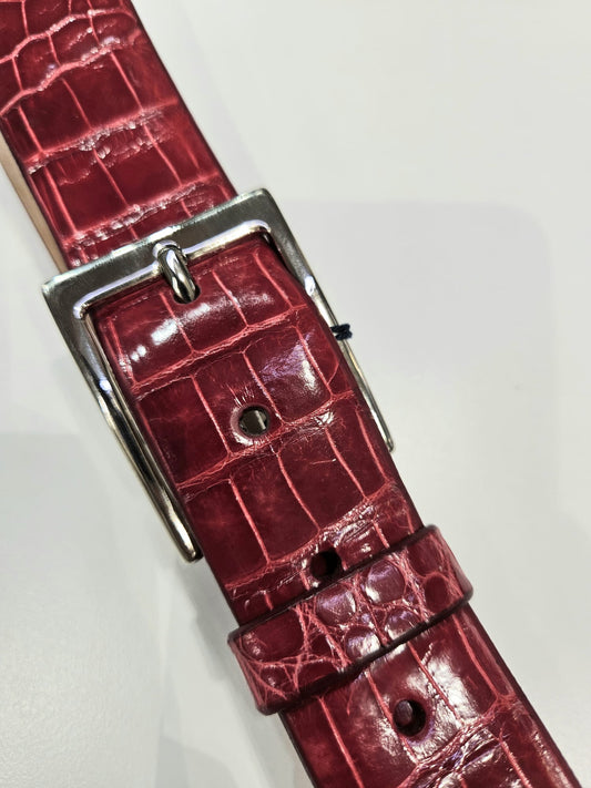 Cintura Unisex  in vero coccodrillo verde