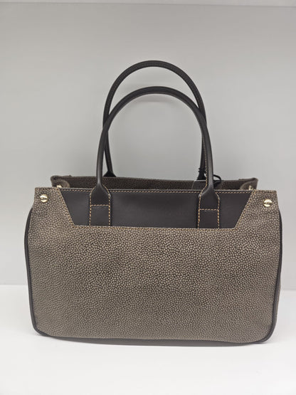 Borsa donna linea Simo in stampo &nbsp;tapiro con rifiniture in pelle di vitello