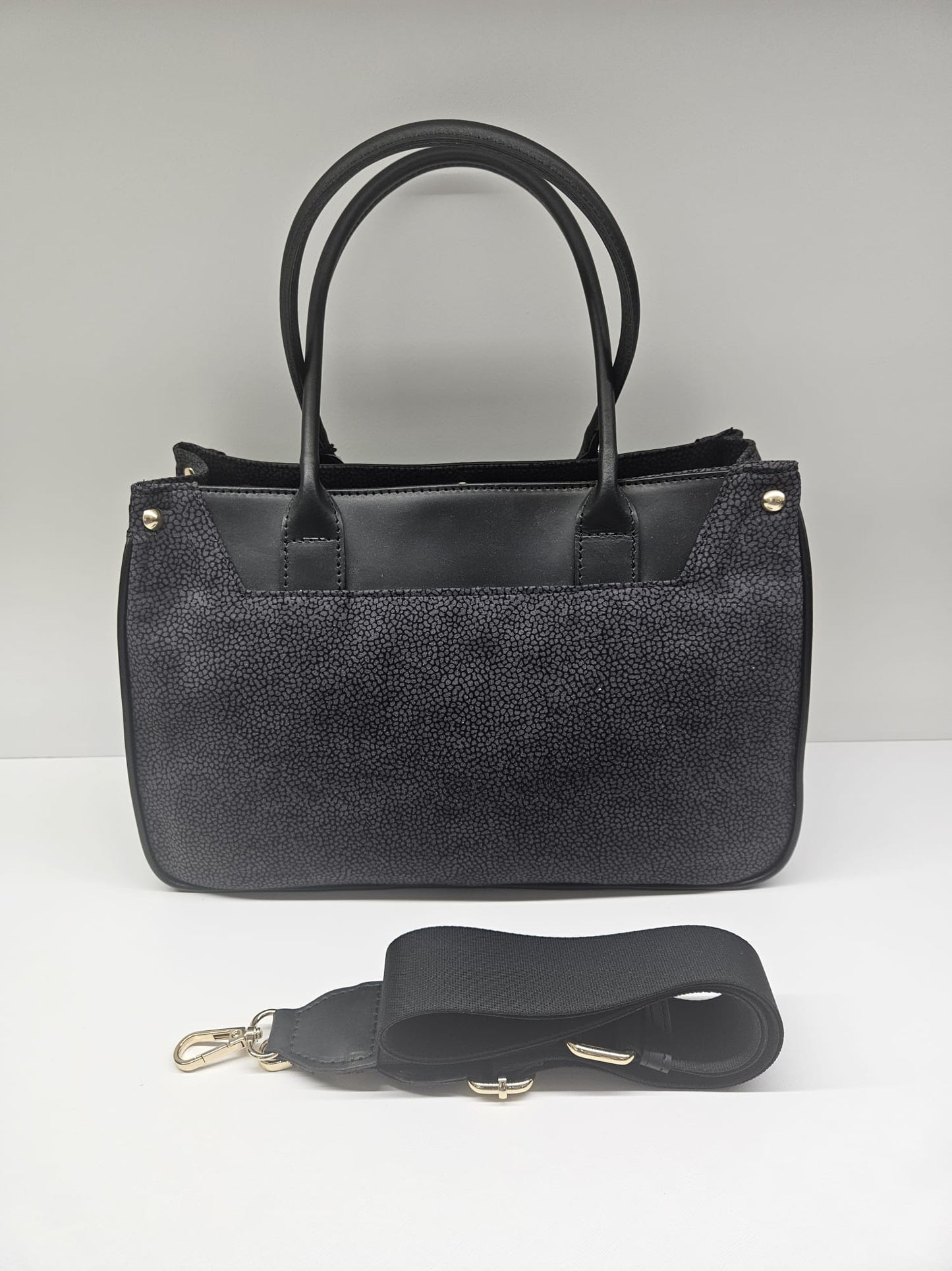 Borsa donna linea Simo in stampo &nbsp;tapiro con rifiniture in pelle di vitello