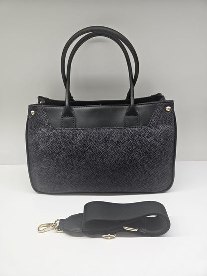 Borsa donna linea Simo in stampo &nbsp;tapiro con rifiniture in pelle di vitello