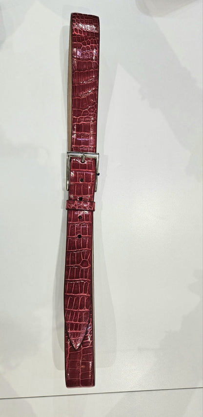 Cintura Unisex  in vero coccodrillo verde