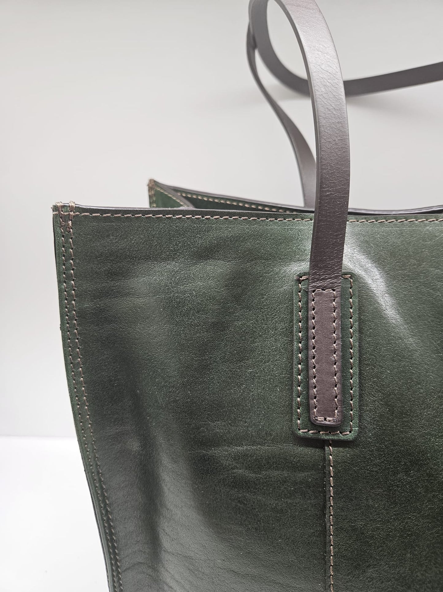 Borsa shopping donna Chiarugi handmade in Florence in pelle "vacchetta"