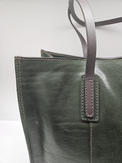 Borsa shopping donna Chiarugi handmade in Florence in pelle "vacchetta"