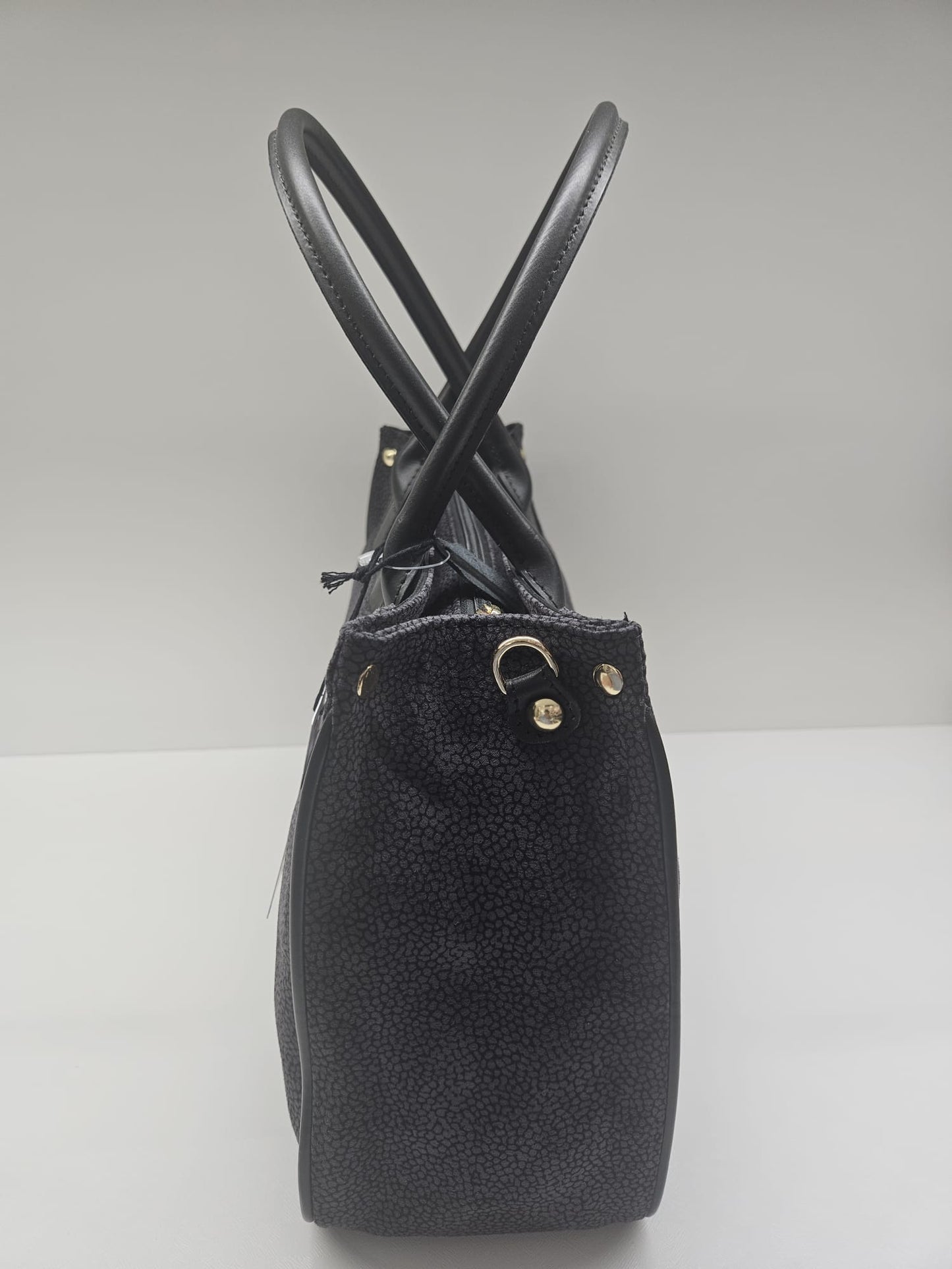 Borsa donna linea Simo in stampo &nbsp;tapiro con rifiniture in pelle di vitello