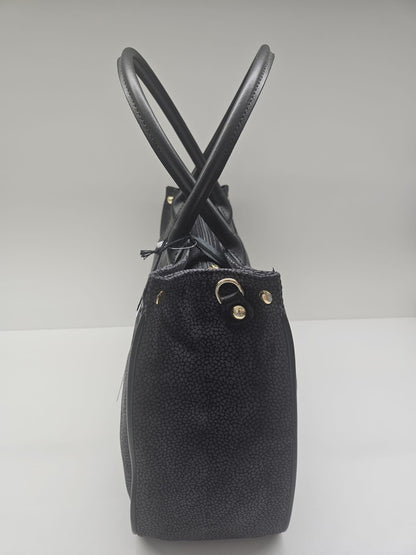 Borsa donna linea Simo in stampo &nbsp;tapiro con rifiniture in pelle di vitello