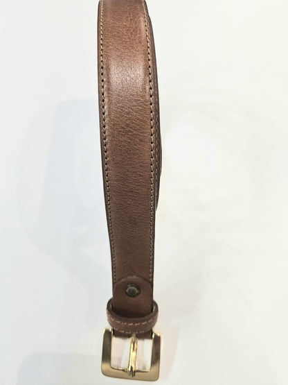 Cintura donna classica in pelle di vitello con fibbia oro cm 2.5