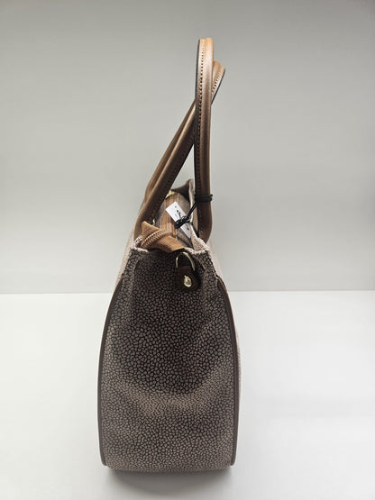 Borsa donna linea Simo in stampo &nbsp;tapiro con rifiniture in pelle di vitello