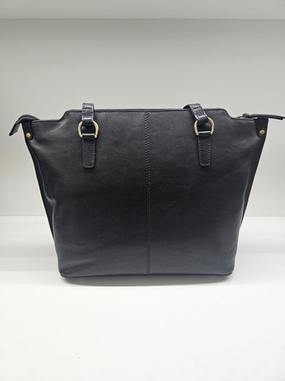 Borsa shopping donna Acciaio in vera pelle "vacchetta" collezione Liberty.