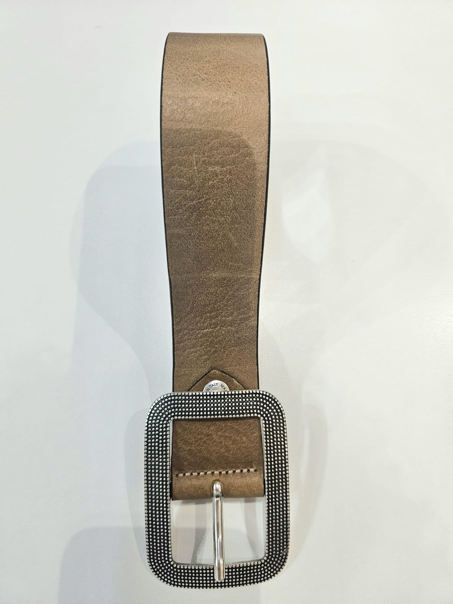 Cintura jeans donna in pelle vitello con fibbia lavorata