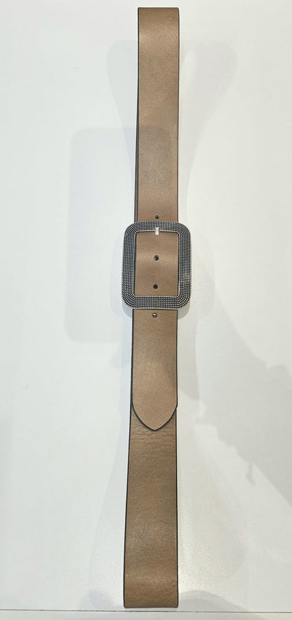 Cintura jeans donna in pelle vitello con fibbia lavorata