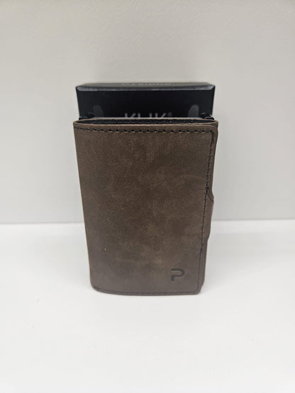 Klik slim wallet Puristo colore nero e marrone