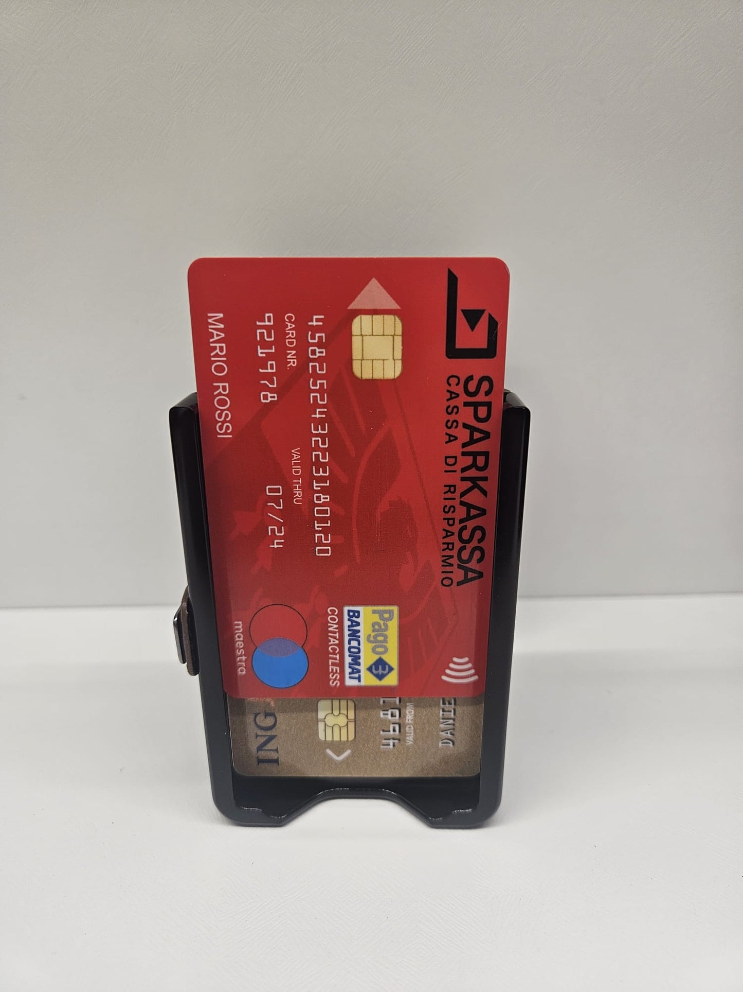 Klik slim wallet Puristo colore nero e marrone