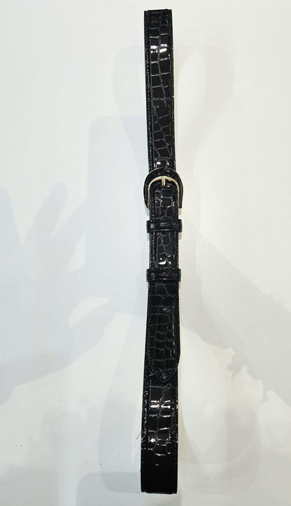 Cintura donna in stampo coccodrillo lucido