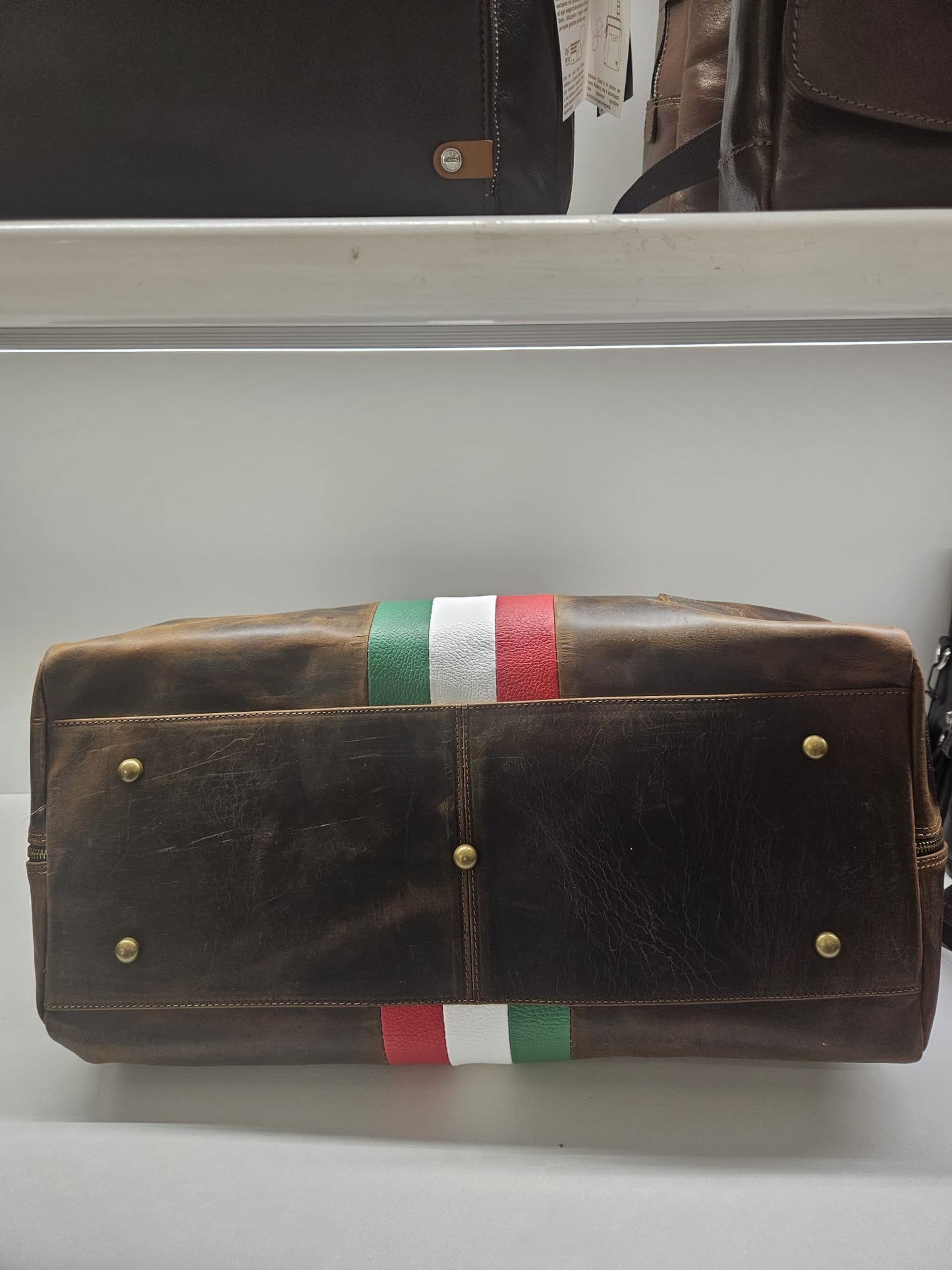 Borsone da viaggio uomo /donna in pelle ingrassata in toro