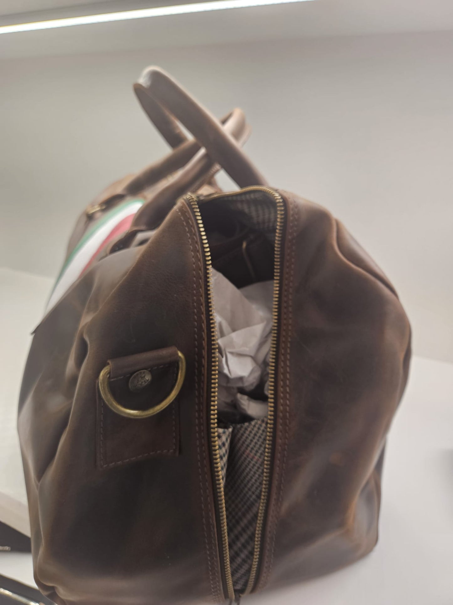 Borsone da viaggio uomo /donna in pelle ingrassata in toro