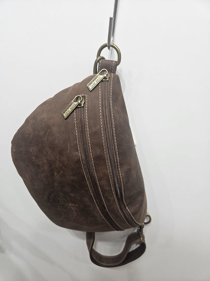 Marsupio donna in pelle Nabuk.