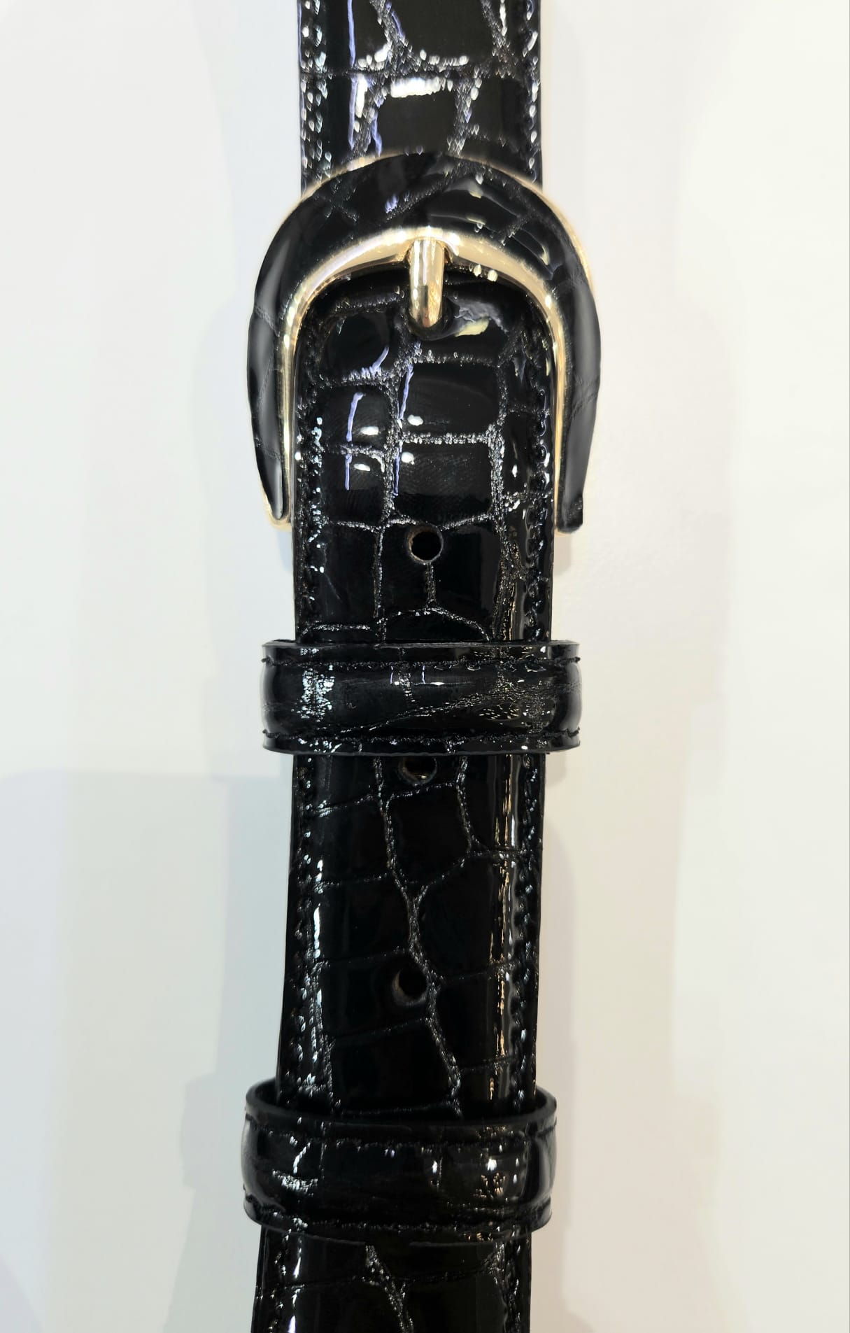 Cintura donna in stampo coccodrillo lucido