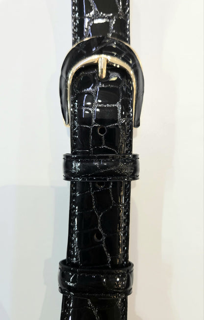 Cintura donna in stampo coccodrillo lucido