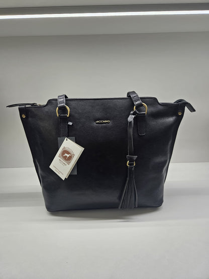 Borsa shopping donna Acciaio in vera pelle "vacchetta" collezione Liberty.