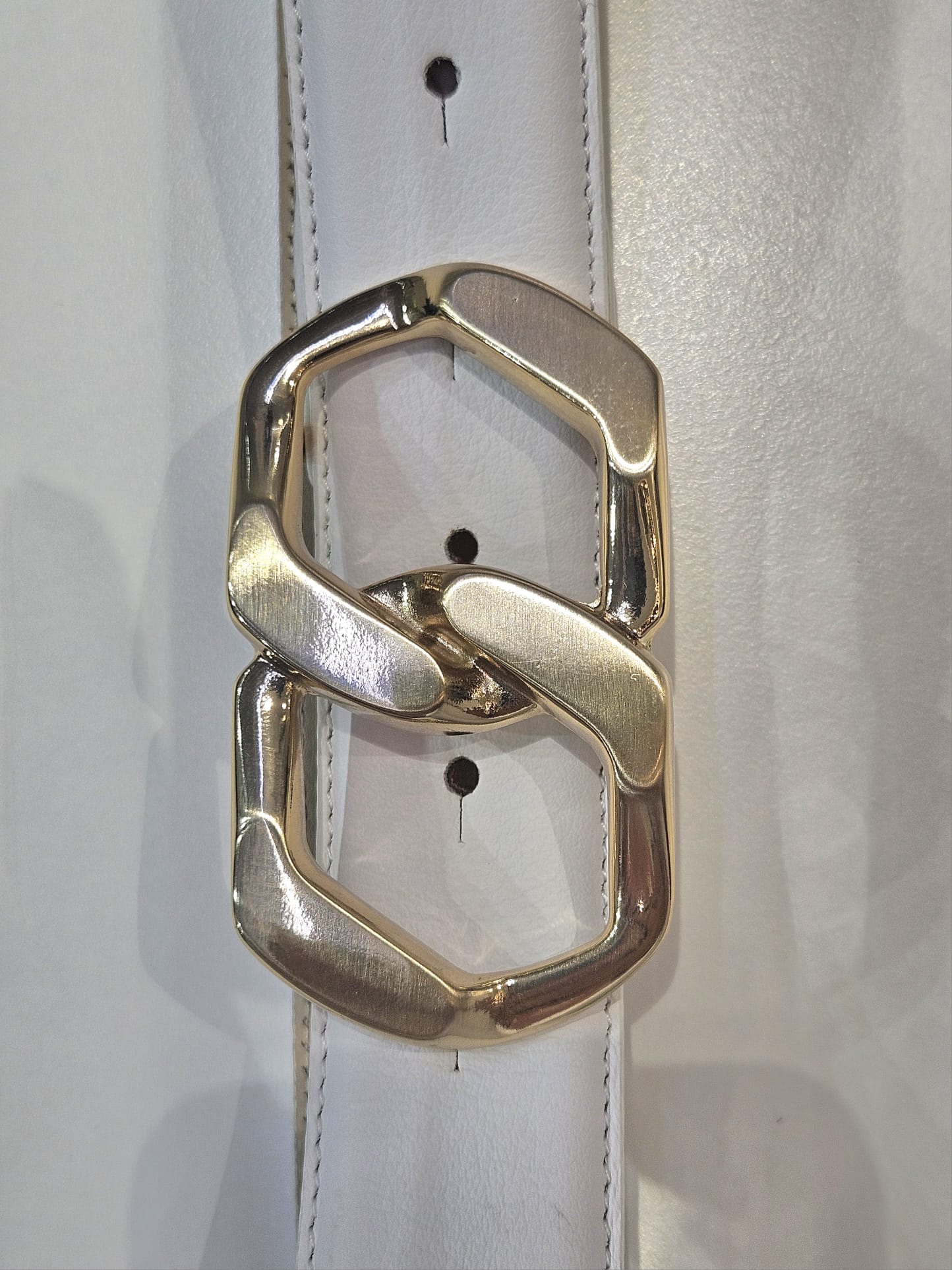 Cintura Bergè donna in pelle vitello con fibbia a cassetta in oro