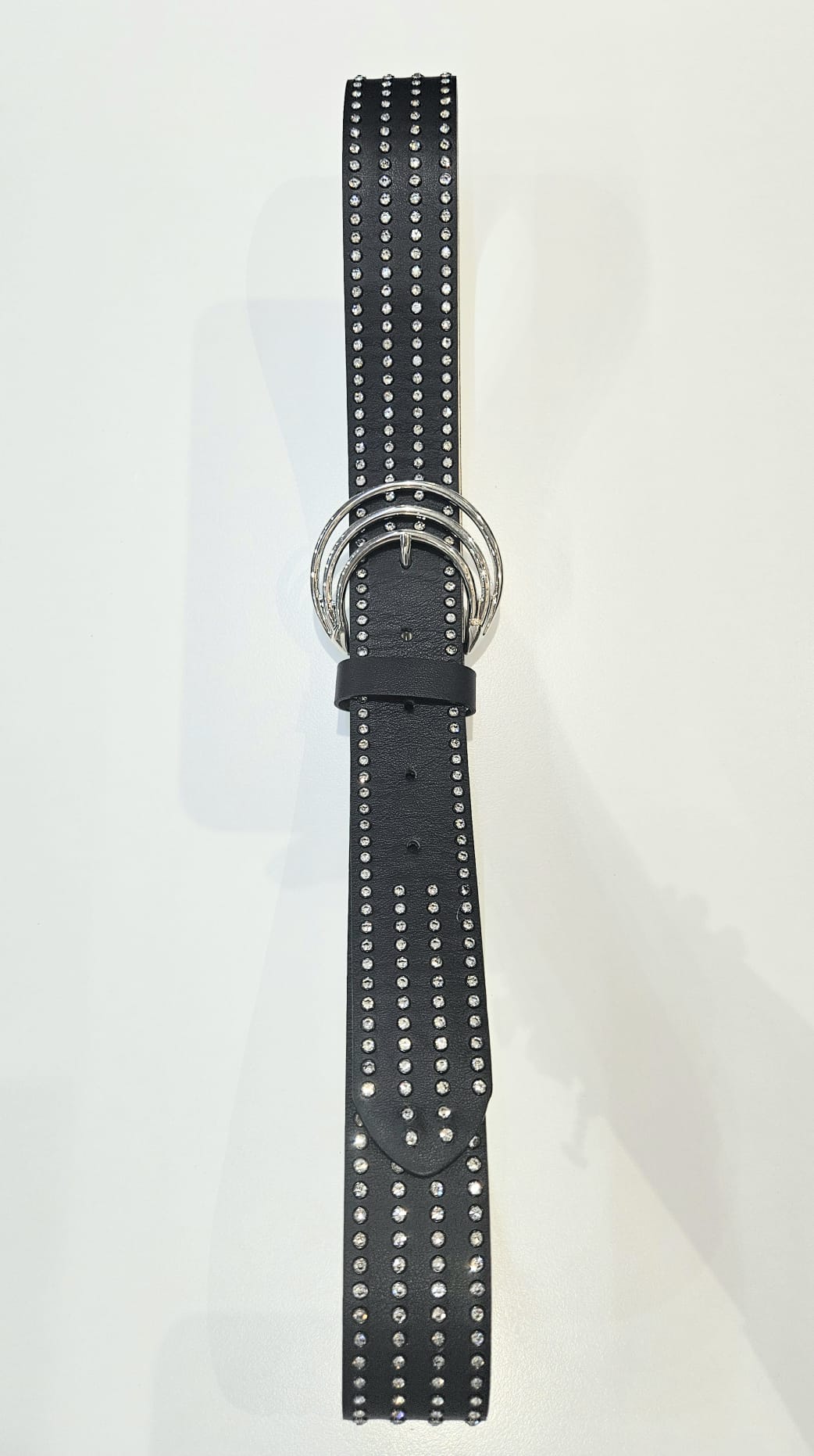 Cintura Bergè donna in pelle di vitello rifinita tutta in strass