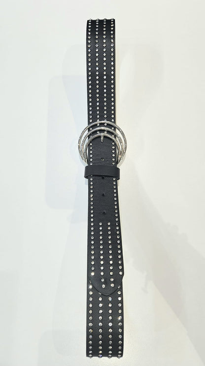 Cintura Bergè donna in pelle di vitello rifinita tutta in strass