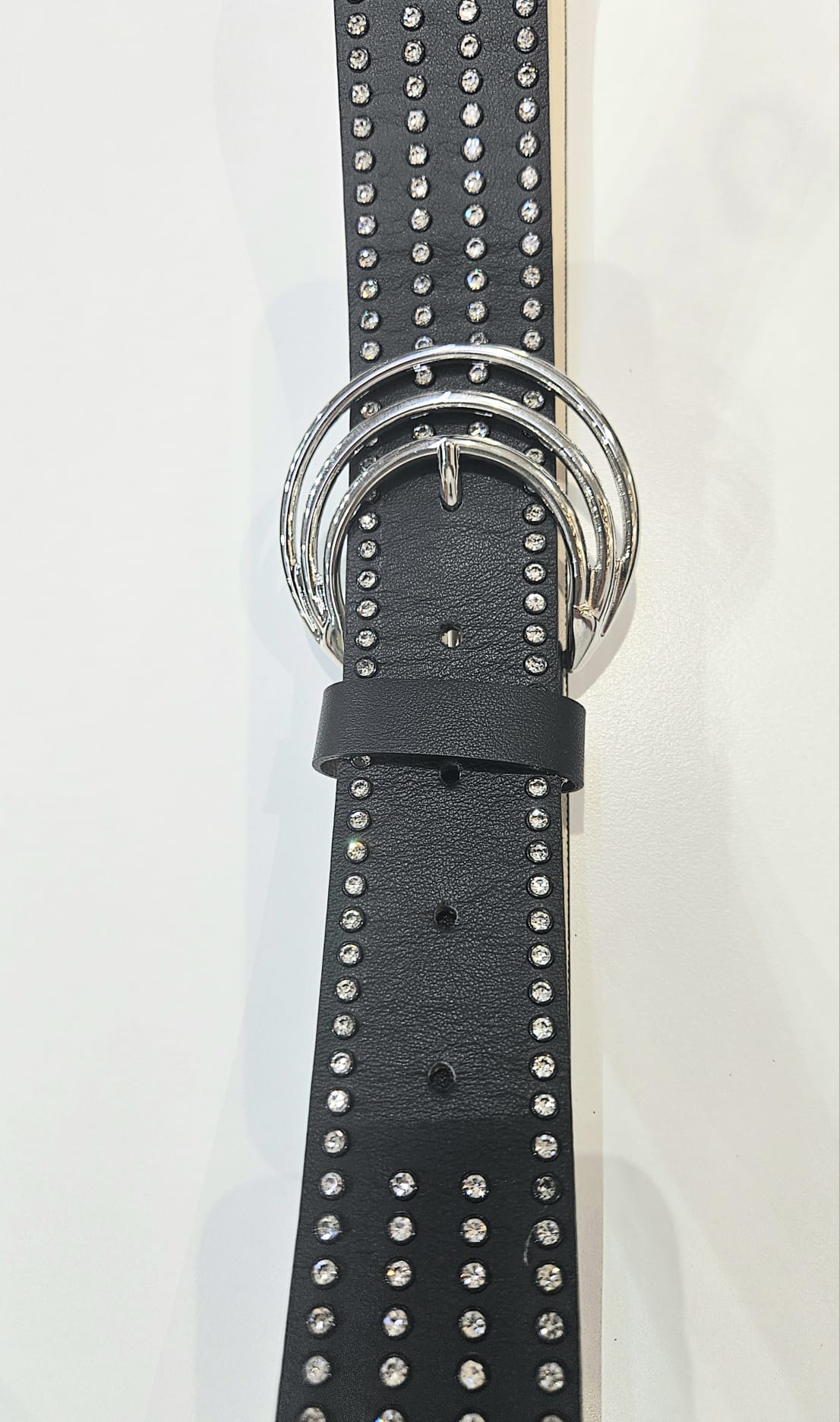 Cintura Bergè donna in pelle di vitello rifinita tutta in strass