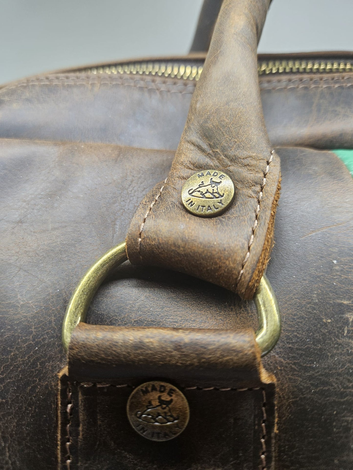 Borsone da viaggio uomo /donna in pelle ingrassata in toro