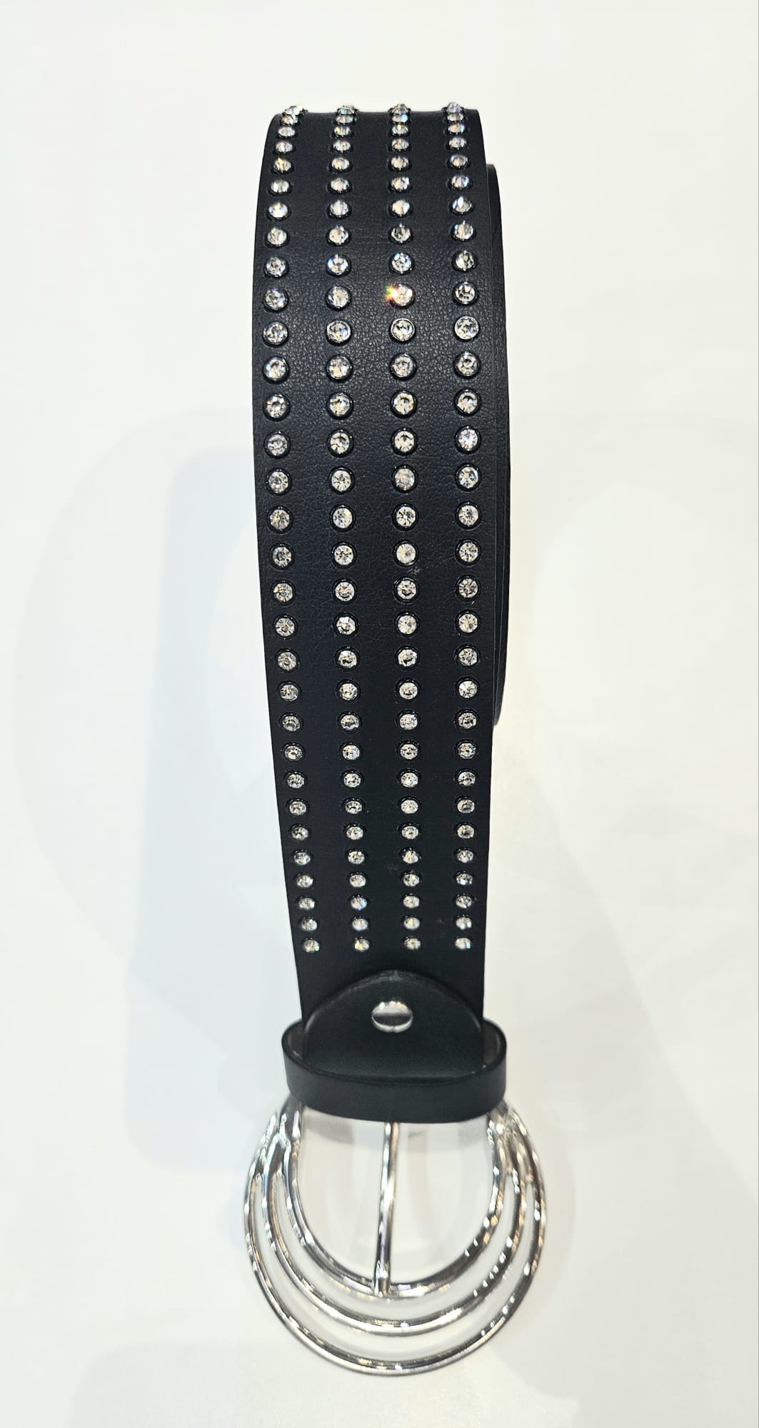 Cintura Bergè donna in pelle di vitello rifinita tutta in strass