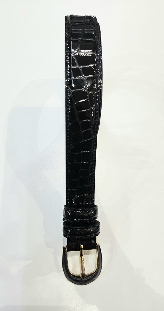 Cintura donna in stampo coccodrillo lucido