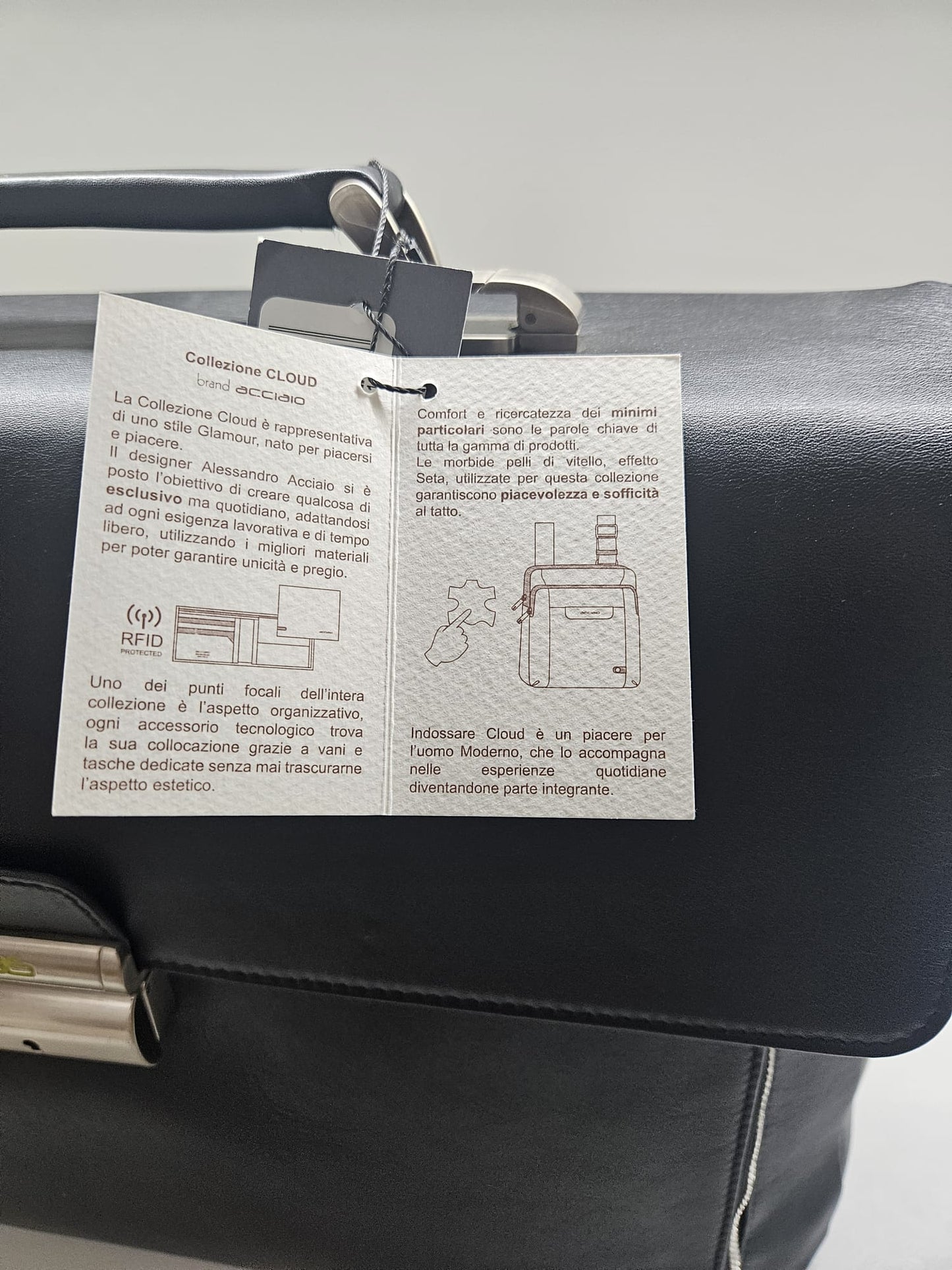 Cartella uomo 15" task nero Acciaio collezione Cloud