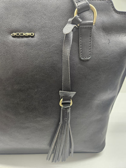 Borsa shopping donna Acciaio in vera pelle "vacchetta" collezione Liberty.