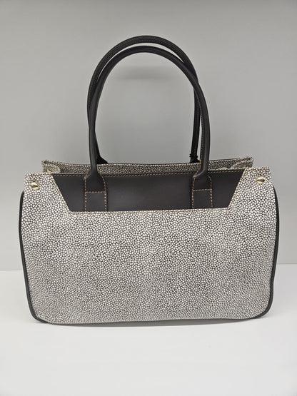 Borsa donna linea Simo in stampo &nbsp;tapiro con rifiniture in pelle di vitello