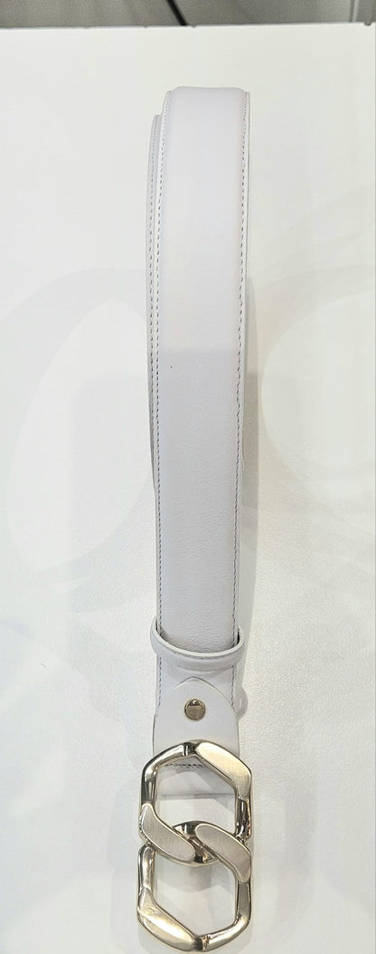 Cintura Bergè donna in pelle vitello con fibbia a cassetta in oro