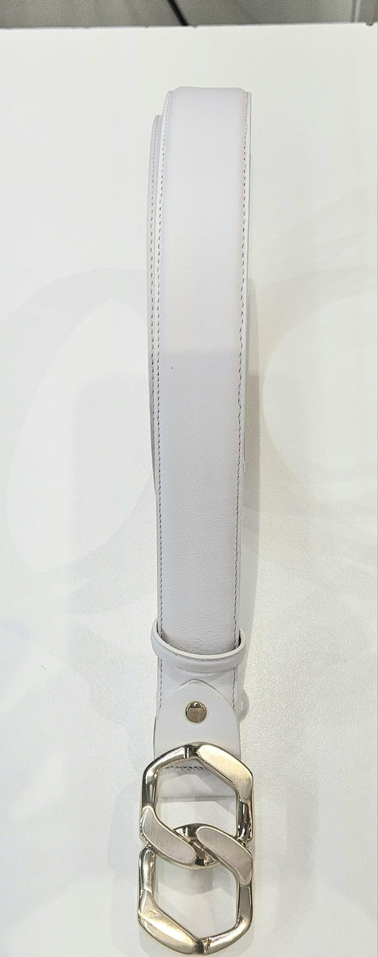 Cintura Bergè donna in pelle vitello con fibbia a cassetta in oro